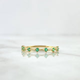 Anillo Estela Rombica 0.95gr / T6 3/4 / Esmeraldas 21pts Oro Amarillo 18K (Joya) *