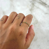 Anillo Estela Rombica 0.95gr / T6 3/4 / Esmeraldas 21pts Oro Amarillo 18K (Joya) *