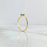 Anillo Flor Septima 1.3gr / T6 3/4 / Esmeraldas 14pts Oro Amarillo 18K (Joya) *