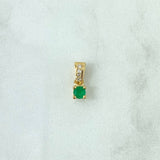 Dije Piedra 1.05gr / 1.4cm / Esmeralda 29pts Diamantes 3pts Oro Amarillo 18K (Joya) *
