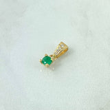 Dije Piedra 1.05gr / 1.4cm / Esmeralda 29pts Diamantes 3pts Oro Amarillo 18K (Joya) *
