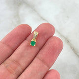 Dije Piedra 1.05gr / 1.4cm / Esmeralda 29pts Diamantes 3pts Oro Amarillo 18K (Joya) *