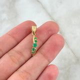 Dije Infinito Parcial 1.55gr / 2.6cm / Esmeraldas 26pts Oro Amarillo 18K (Joya) *