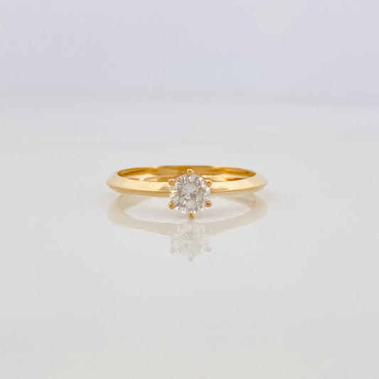 Anillo Solitario Diamante 24 Pts 1.2 g / T6 3/4 Oro Amarillo 18K