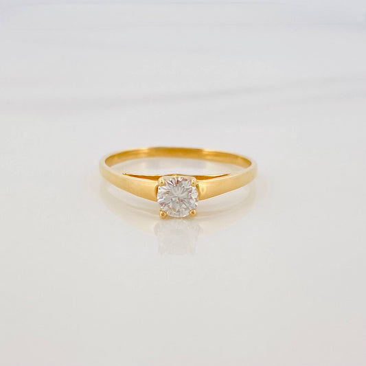 Anillo Solitario Diamante 25 Pts 1.35 g / T7 Oro Amarillo 18K