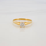 Anillo Solitario Diamante 25 Pts 1.35 g / T7 Oro Amarillo 18K