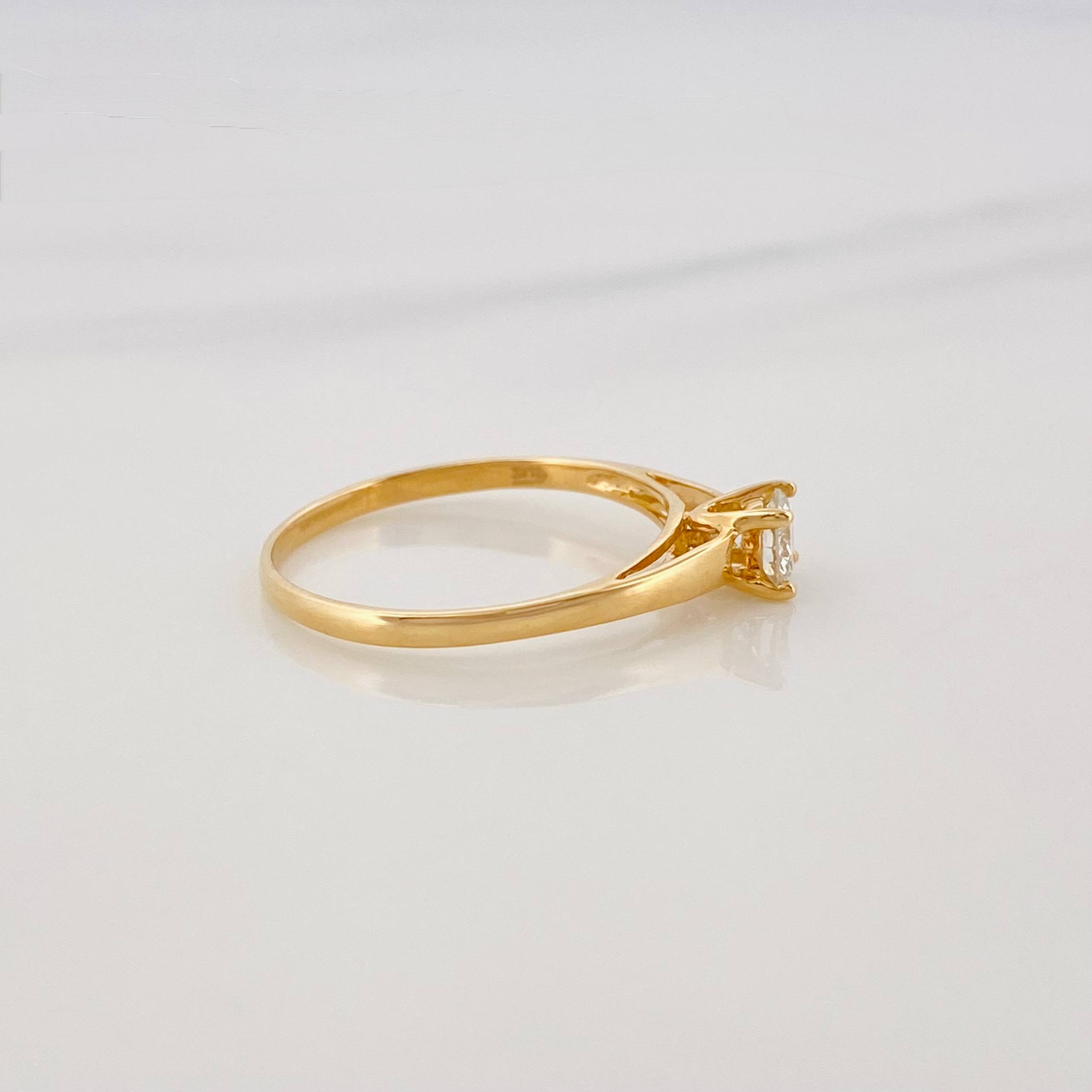 Anillo Solitario Diamante 25 Pts 1.35 g / T7 Oro Amarillo 18K