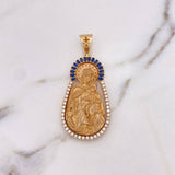 Dije Virgen Del Carmen 18.45gr / 5.5cm / Circones Blancos Azules Oro Amarillo 18K $
