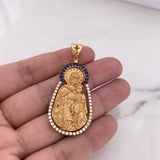 Dije Virgen Del Carmen 18.45gr / 5.5cm / Circones Blancos Azules Oro Amarillo 18K $