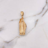 Dije Virgen Del Carmen 6.25gr / 4.3cm / Circones Blancos Tres Oros 18K $