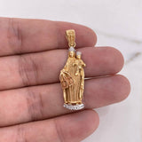 Dije Virgen Del Carmen 6.25gr / 4.3cm / Circones Blancos Tres Oros 18K $