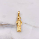 Dije San Judas Tadeo 4.2gr / 4cm / Circones Blancos Verdes Dos Oros Amarillo Blanco 18K #