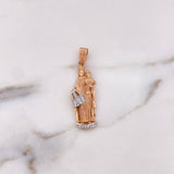 Dije Virgen Del Carmen 5.85gr / 4.3cm / Circones Blancos Dos Oros Blanco Rosa 18K $