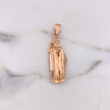 Dije Virgen Del Carmen 5.85gr / 4.3cm / Circones Blancos Dos Oros Blanco Rosa 18K $