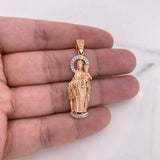 Dije Virgen Del Carmen 5.2gr / 4.6cm / Circones Blancos Dos Oros Blanco Rosa 18K #