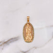 Dije Virgen Guadalupe 10gr / 4.8cm / Circones Verdes  Oro Rosa 18K $