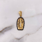 Dije Virgen Guadalupe 5.25gr / 3.6cm / Circones Blancos Negros Oro Amarillo 18K #