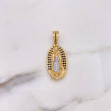Dije Virgen Guadalupe 5.75gr / 3.5cm / Circones Blancos Negros Dos Oros Amarillo Blanco 18K $