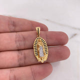 Dije Virgen Guadalupe 5.75gr / 3.5cm / Circones Blancos Negros Dos Oros Amarillo Blanco 18K $