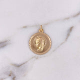 Dije Virgen Maria 3.9gr / 2.9cm / Oro Amarillo 18K $