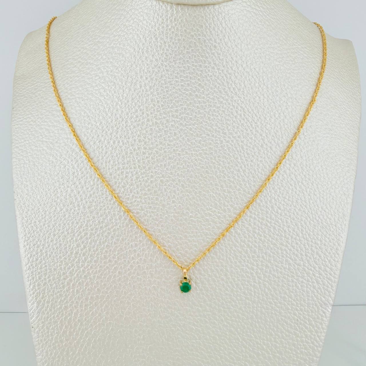 Set Lazo+Redondo Esmeralda 1.15gr / 50cm / 1.2mm Oro Amarillo 18K &
