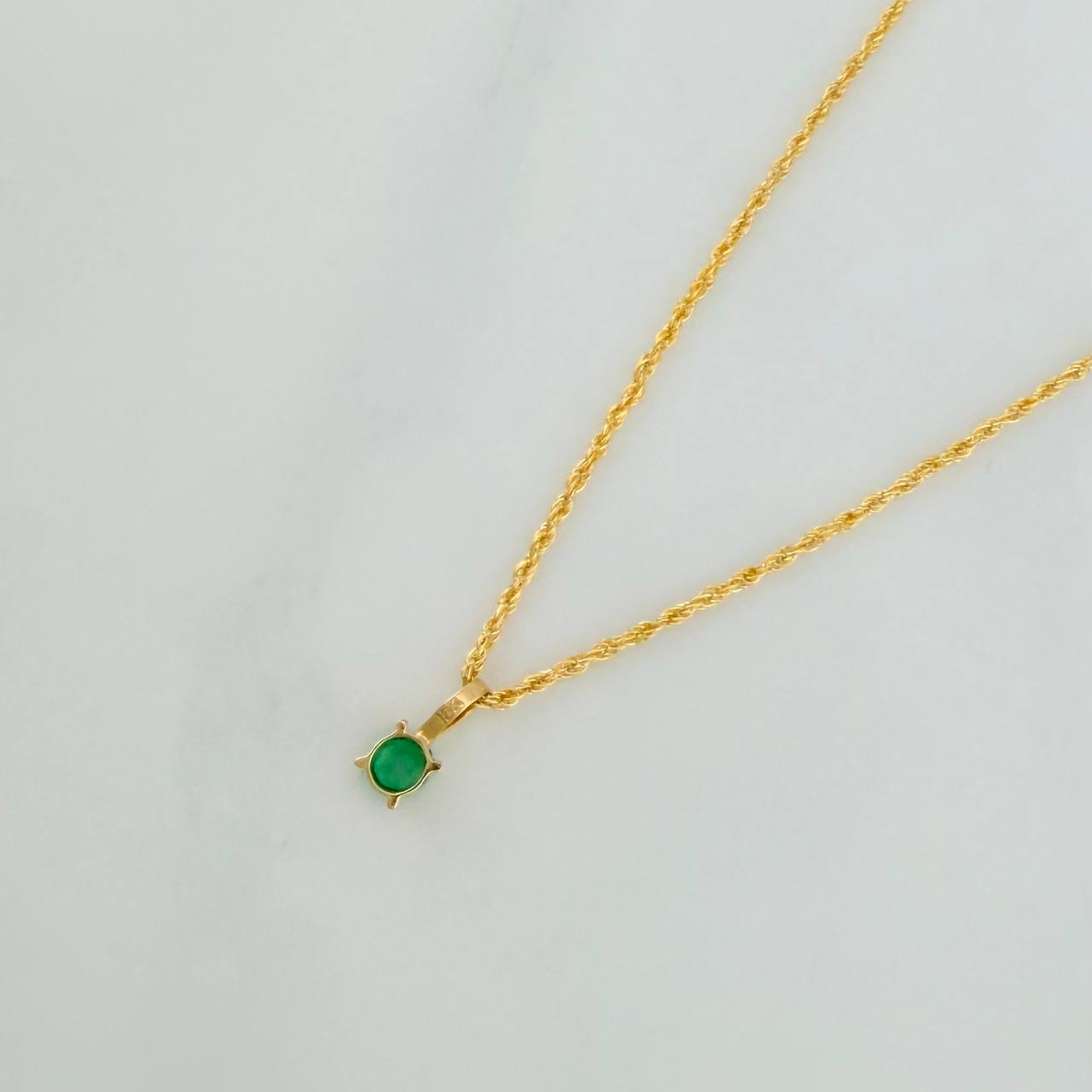 Set Lazo+Redondo Esmeralda 1.15gr / 50cm / 1.2mm Oro Amarillo 18K &