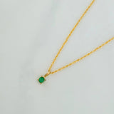 Set Lazo+Redondo Esmeralda 1.15gr / 50cm / 1.2mm Oro Amarillo 18K &