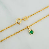Set Lazo+Redondo Esmeralda 1.15gr / 50cm / 1.2mm Oro Amarillo 18K &