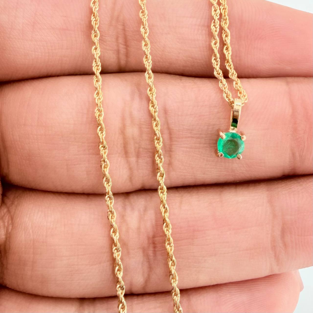 Set Lazo+Redondo Esmeralda 1.15gr / 50cm / 1.2mm Oro Amarillo 18K &