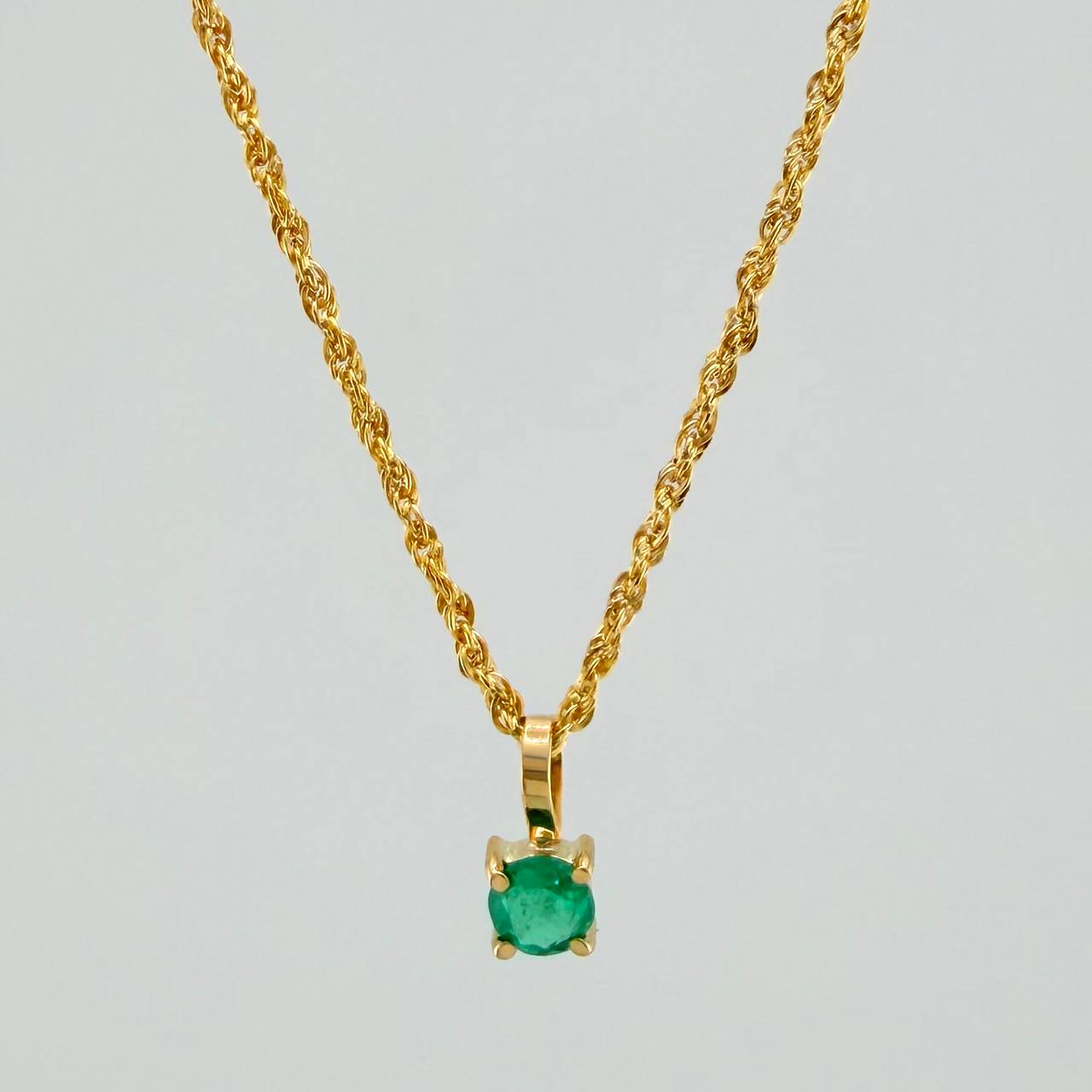 Set Lazo+Redondo Esmeralda 1.15gr / 50cm / 1.2mm Oro Amarillo 18K &