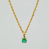 Set Lazo+Redondo Esmeralda 1.15gr / 50cm / 1.2mm Oro Amarillo 18K &