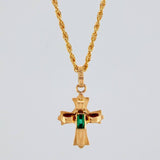Set Lazo+ Cruz Custodia Esmeralda 1.6gr / 50cm / 1.2mm Oro Amarillo 18K