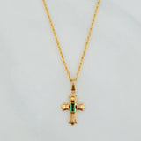 Set Lazo+ Cruz Custodia Esmeralda 1.6gr / 50cm / 1.2mm Oro Amarillo 18K