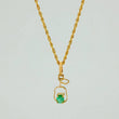 Set Lazo+ Silueta Pera Esmeralda 1.3gr / 50.6cm / 1.2mm Oro Amarillo 18K