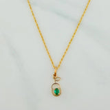 Set Lazo+ Silueta Pera Esmeralda 1.3gr / 50.6cm / 1.2mm Oro Amarillo 18K