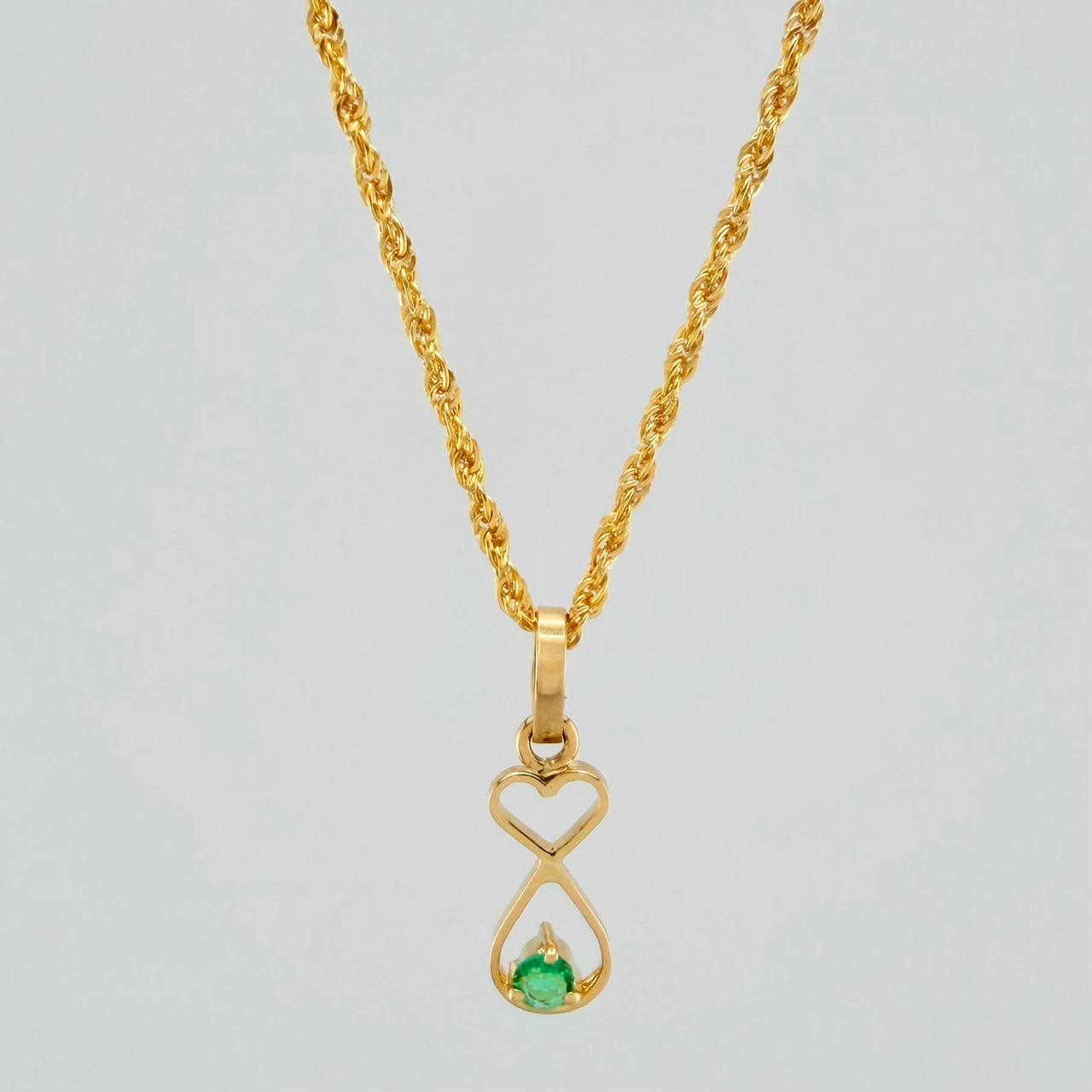Set Lazo+ Silueta Pez Esmeralda 1.25gr / 50cm / 1.2mm Oro Amarillo 18K &