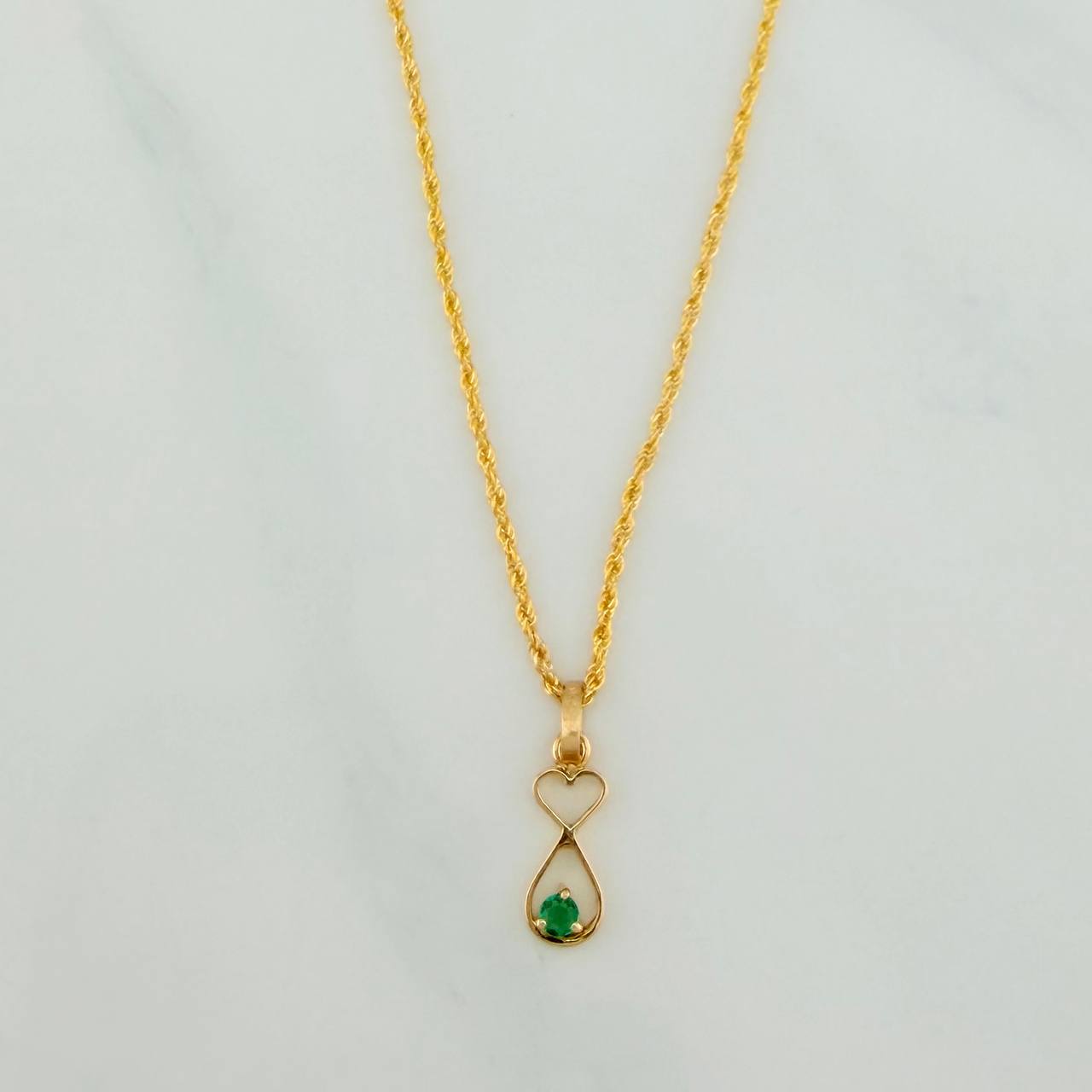 Set Lazo+ Silueta Pez Esmeralda 1.25gr / 50cm / 1.2mm Oro Amarillo 18K &