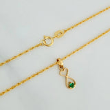 Set Lazo+ Silueta Pez Esmeralda 1.25gr / 50cm / 1.2mm Oro Amarillo 18K &