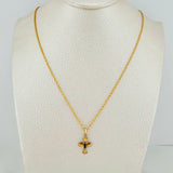 Set Lazo+ Cruz Custodia Esmeralda 1.6gr / 50cm / 1.2mm Oro Amarillo 18K