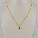 Set Lazo+Ovalo Esmeralda 1.3gr / 50cm / 1.2mm Oro Amarillo 18K