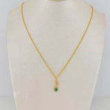 Set Lazo+ Silueta Pera Esmeralda 1.3gr / 50.6cm / 1.2mm Oro Amarillo 18K