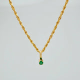Set Lazo+Redondo Esmeralda 1gr / 45cm / 1.2mm Oro Amarillo 18K &