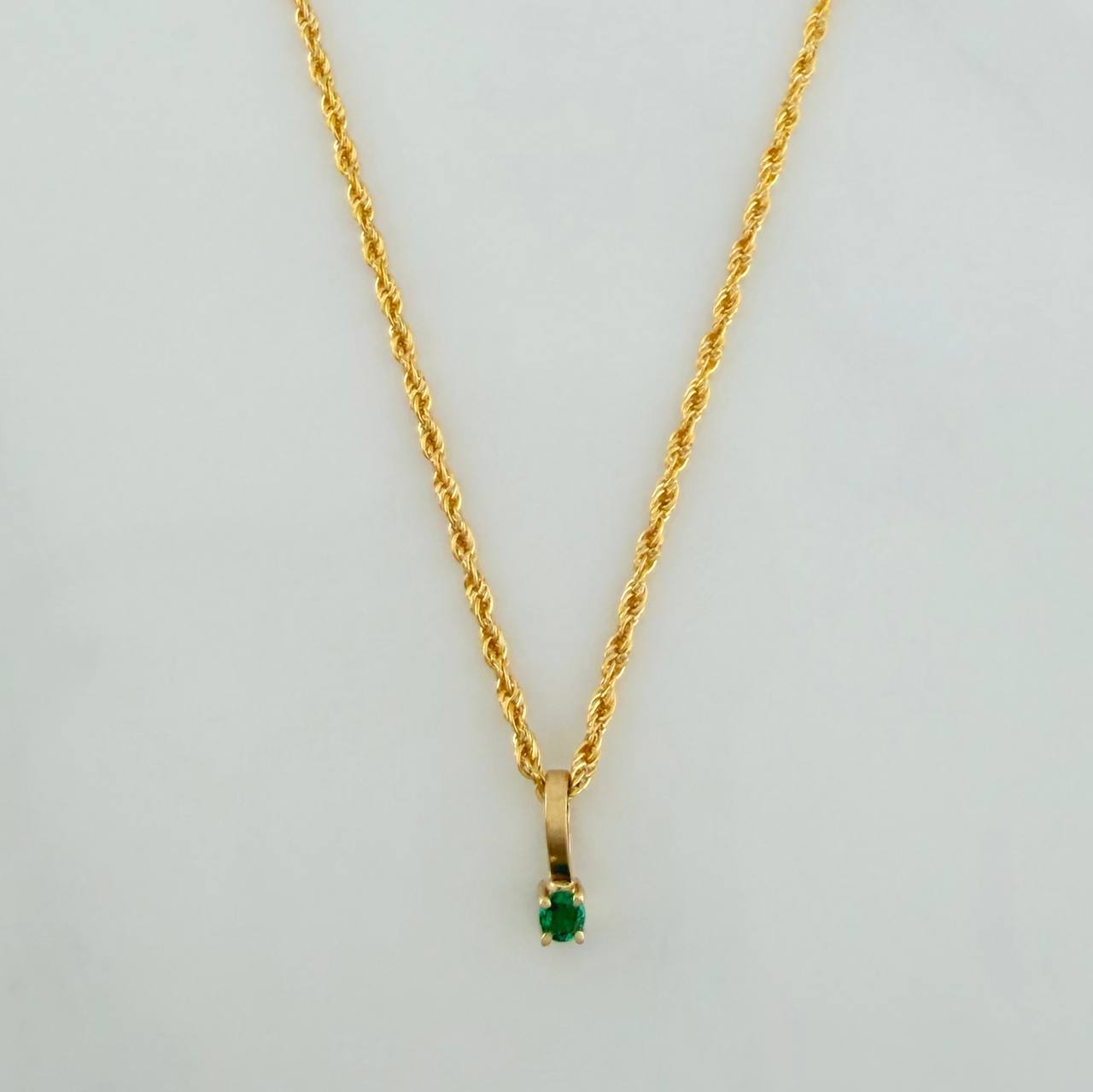 Set Lazo+Redondo Esmeralda 1gr / 45cm / 1.2mm Oro Amarillo 18K &
