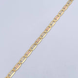 Pulso Escalera Plana 4.25gr / 19.8cm / 3.1mm Diamantado Tres Oros +3 18K $