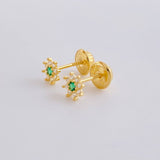 Topos Flor Ocho Petalos 0.6 g / 5 mm Oro Amarillo 18K