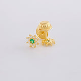 Topos Flor Ocho Petalos 0.6 g / 5 mm Oro Amarillo 18K