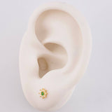 Topos Flor Ocho Petalos 0.6 g / 5 mm Oro Amarillo 18K