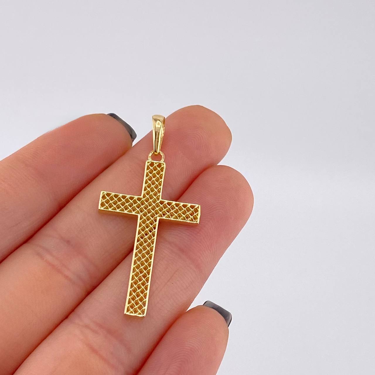Dije Cruz Malla 2.35 g / 4 cm Oro Amarillo 18K