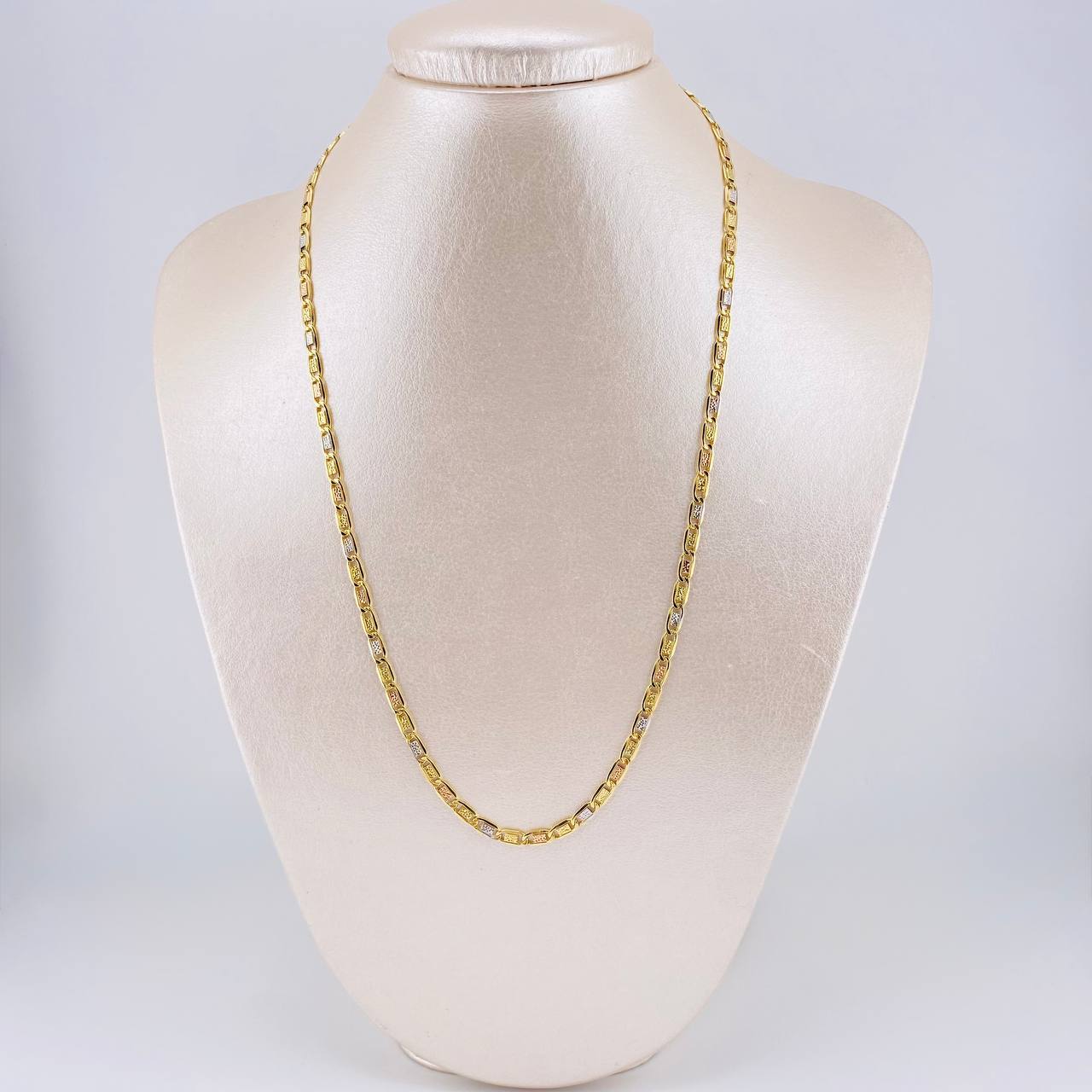 Cadena Plana Diamantada 5 g / 50 cm / 3.4 mm Tres Oros 18K