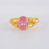 Anillo Solitario Rosa Real 1.9 g / T8 1/2 Oro Amarillo 18K